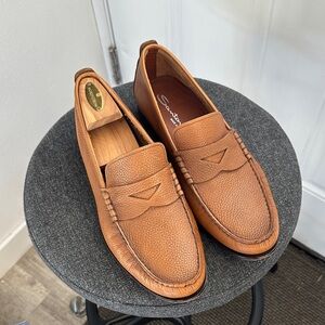Santoni Brown Leather Loafers